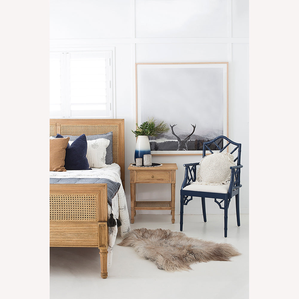 Paloma Chippendale Wooden Armchair – Navy - NotBrand
