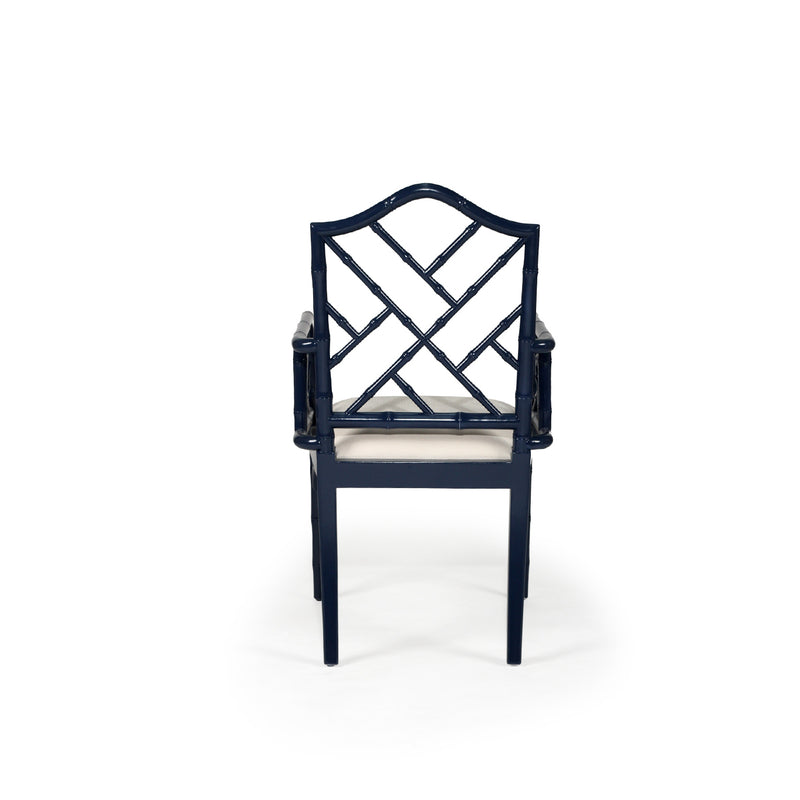 Paloma Chippendale Wooden Armchair – Navy - NotBrand