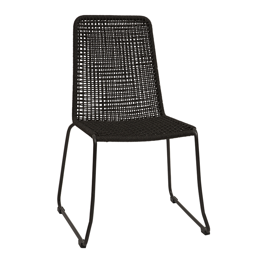 Pang Set of 2 Outdoor Steel Frame Chair - Black - Notbrand