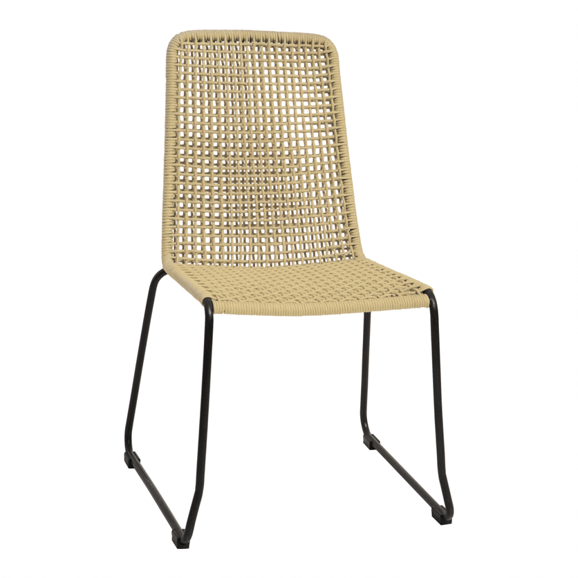 Pang Set of 2 Outdoor Steel Frame Chair - Taupe - Notbrand