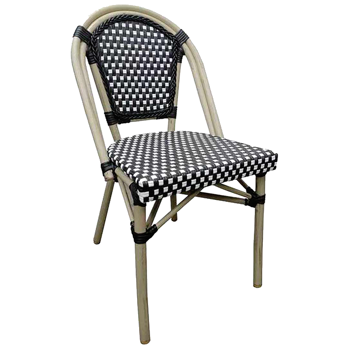 Paris Set of 2 Aluminum Frame Chair - Black & White - Notbrand