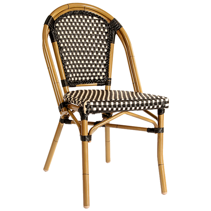 Paris Set of 2 Aluminum Frame Chair - Brown & Cream - Notbrand