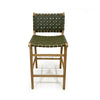Jubilee Leather Woven Counter Stool – Olive - Notbrand