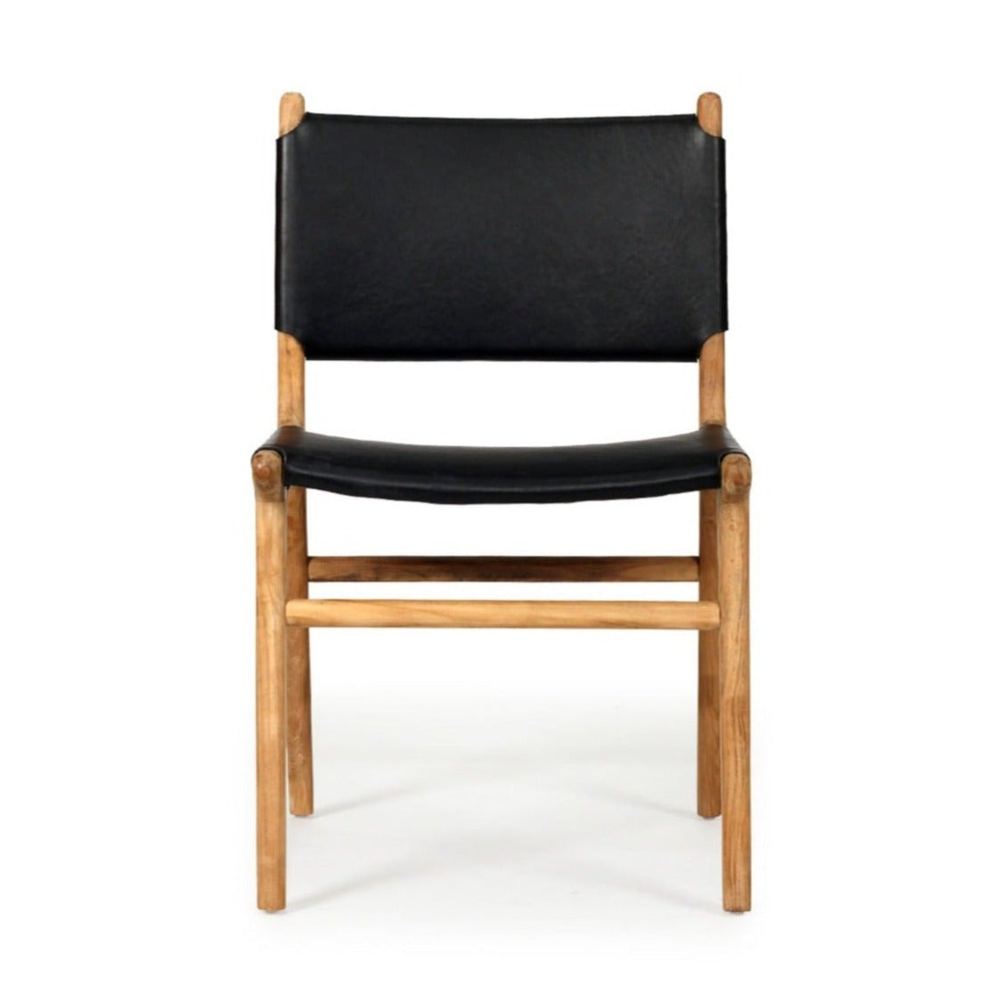 Jubilee Flat Leather Dining Chair – Black - Notbrand