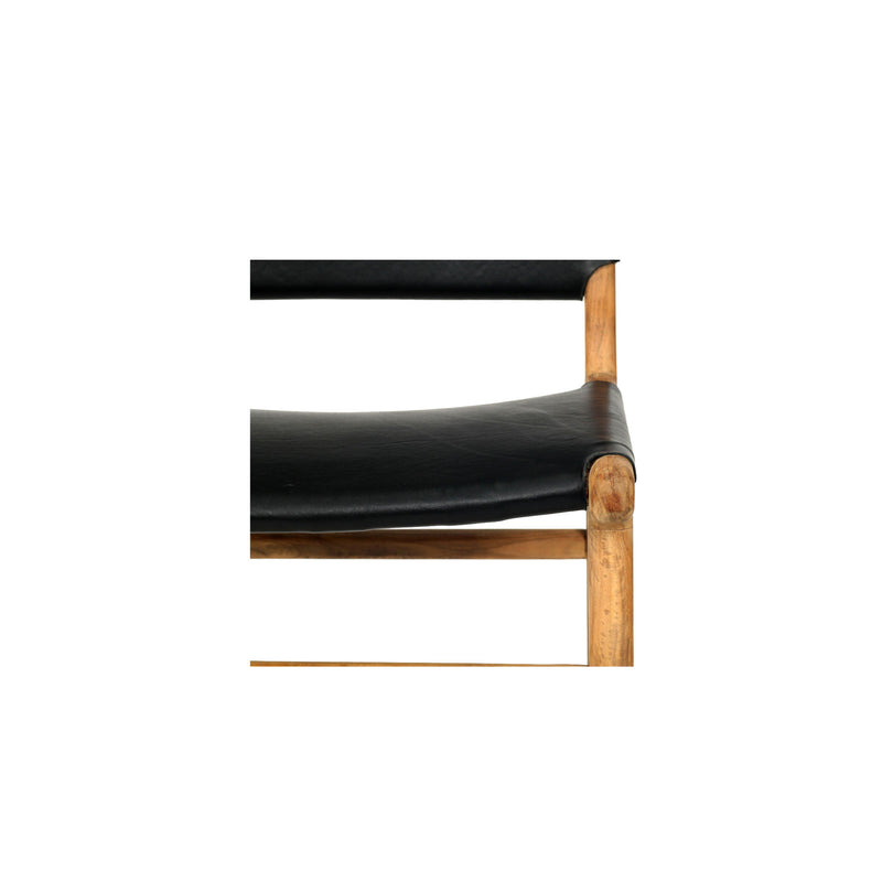 Jubilee Flat Leather Dining Chair – Black - Notbrand