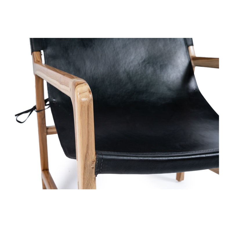 Jubilee Leather Sling Chair – Black- Notbrand