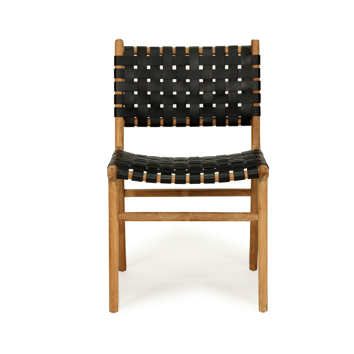 Jubilee Woven Leather Dining Chair - Black- Notbrand