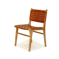 Jubilee Woven Leather Dining Chair - Tan - Notbrand