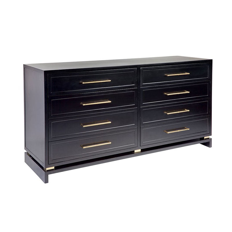 Pearl 8 Drawers Chest Buffet - Black - Notbrand