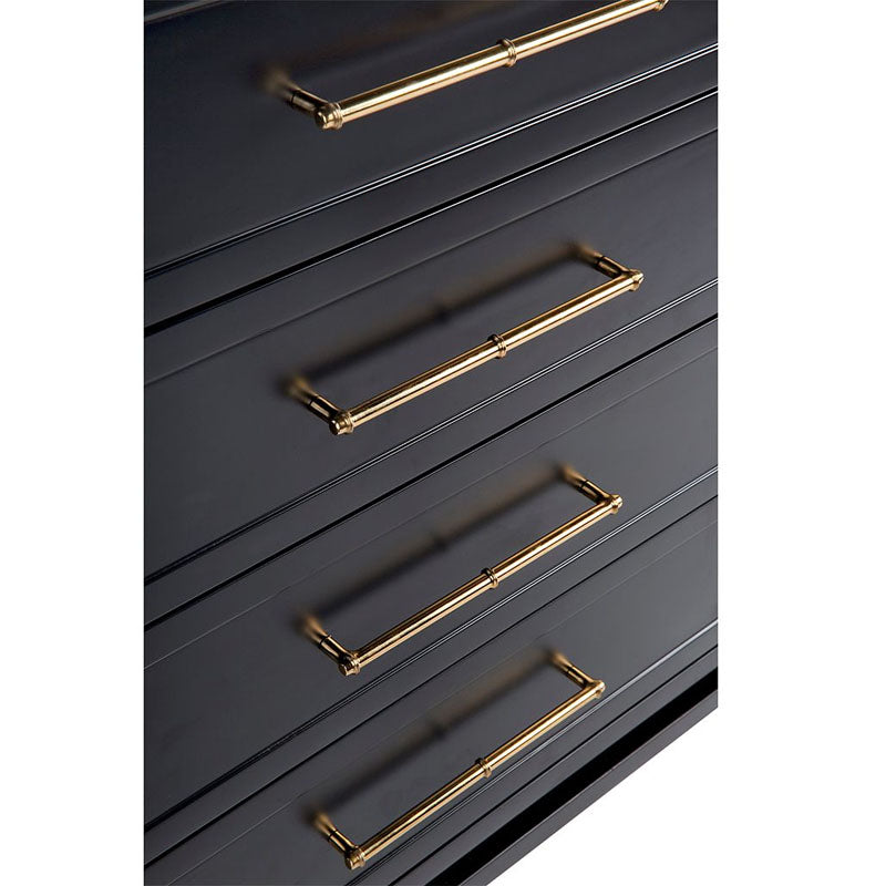 Pearl 8 Drawers Chest Buffet - Black - Notbrand