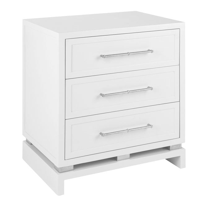 Pearl Bedside Table - White - Notbrand