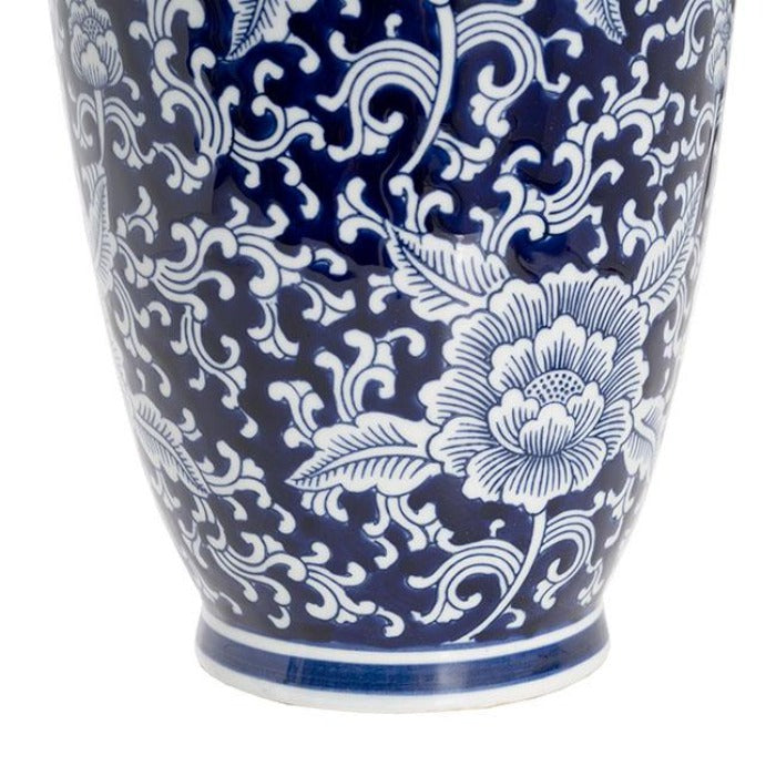 Peony Porcelain Jar in Blue & White - Large - Notbrand