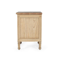 Percy Cane 3 Drawer Bedside Table - Weathered Oak - NotBrand