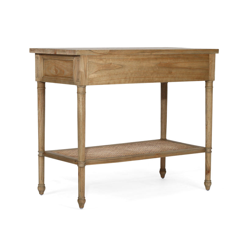 Percy Cane Console Table in Weathered Oak - 100cm - Notbrand