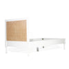 Percy Cane Low End Bed in White – King Single Size - Notbrand