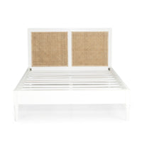 Percy Low End Cane Bed in White - King Size - Notbrand