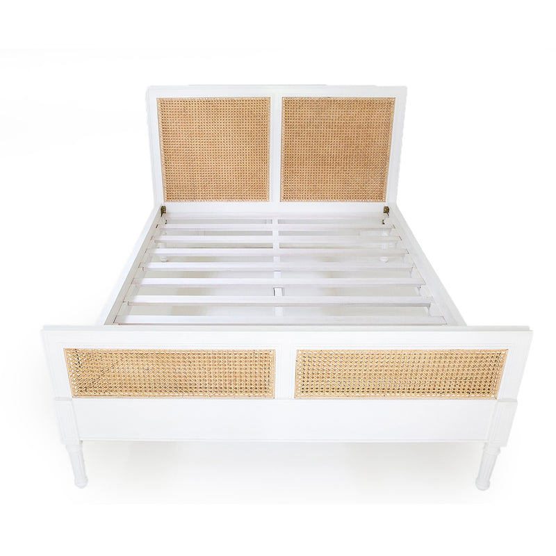 Percy Timber and Cane Bed - White - Notbrand