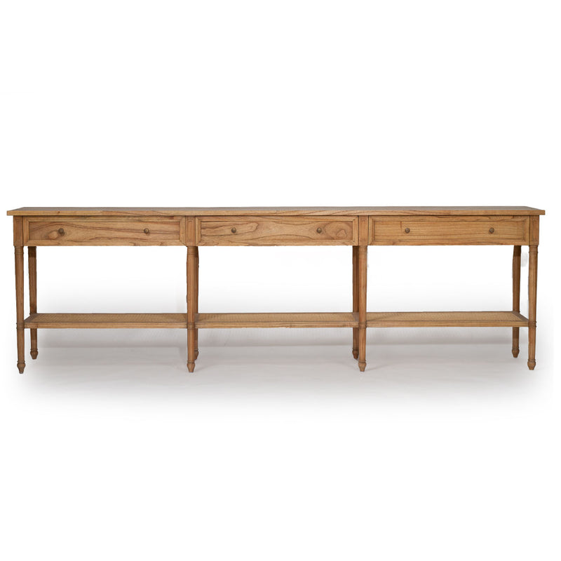 Percy Wide Console Table in Weathered Oak - 280cm - Notbrand