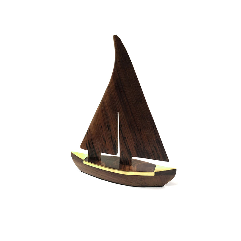 Polished Wood Sailing Boat - 280mm - Notbrand