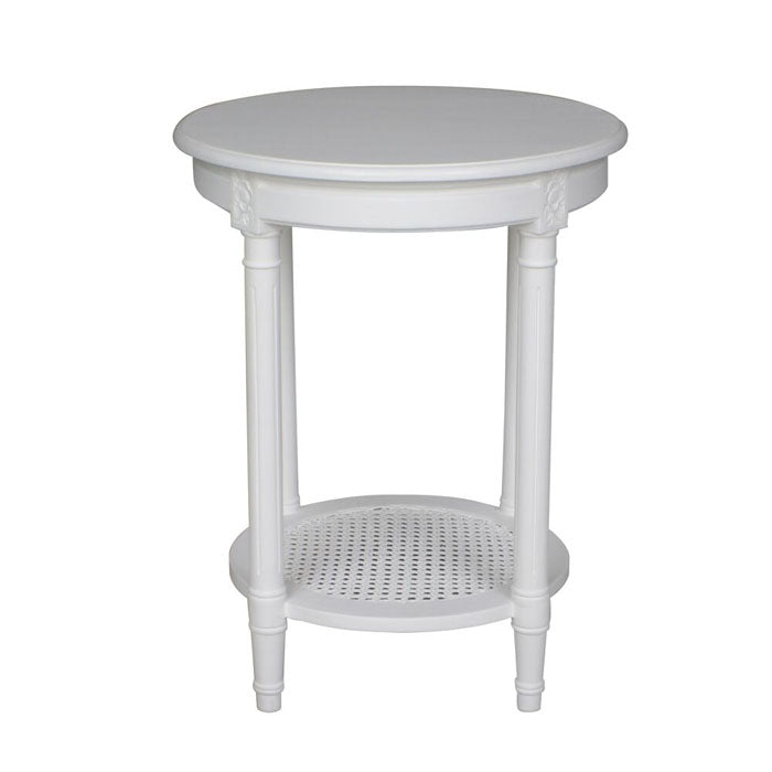 Polo Wooden Round Occassional Table - White - Notbrand