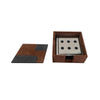 Tassis 7 Pieces Square Coaster Set with Box - Brown Leather - Notbrand