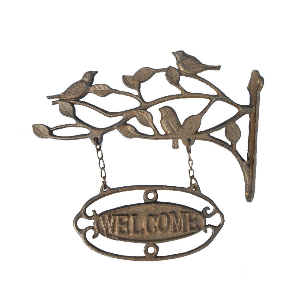 3 Bird Cast Iron Welcome Hanging Sign - Notbrand
