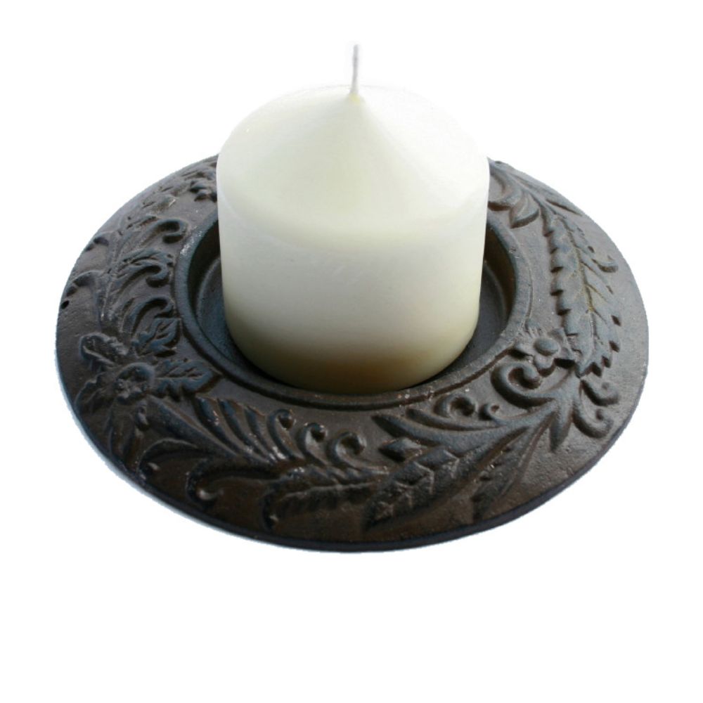 Cast Iron Fern Plate Candle Holder - Notbrand
