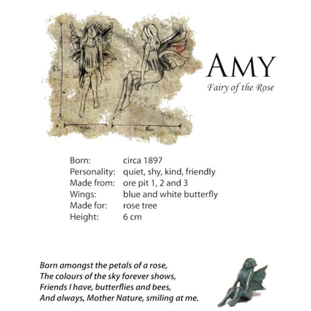 Fairy of the Rose Sitting Figurine in Iron - Amy - Notbrand