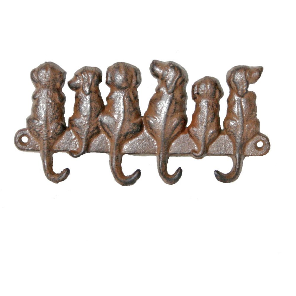 Cast Iron Sitting Dogs Wall Hook - Antique Rust - Notbrand