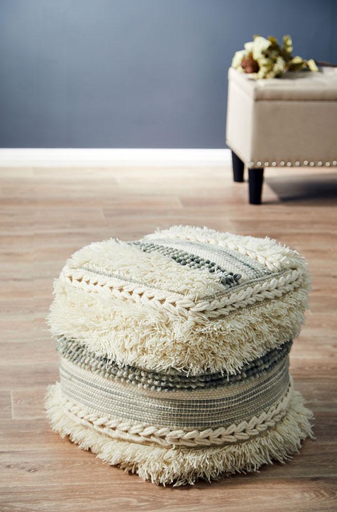 Rug Culture Home 507 Ivory Ottoman - Notbrand