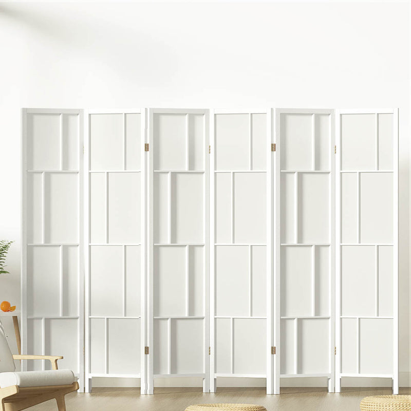 Artiss Ashton Room Divider Stand with 6 Panels - White - Notbrand