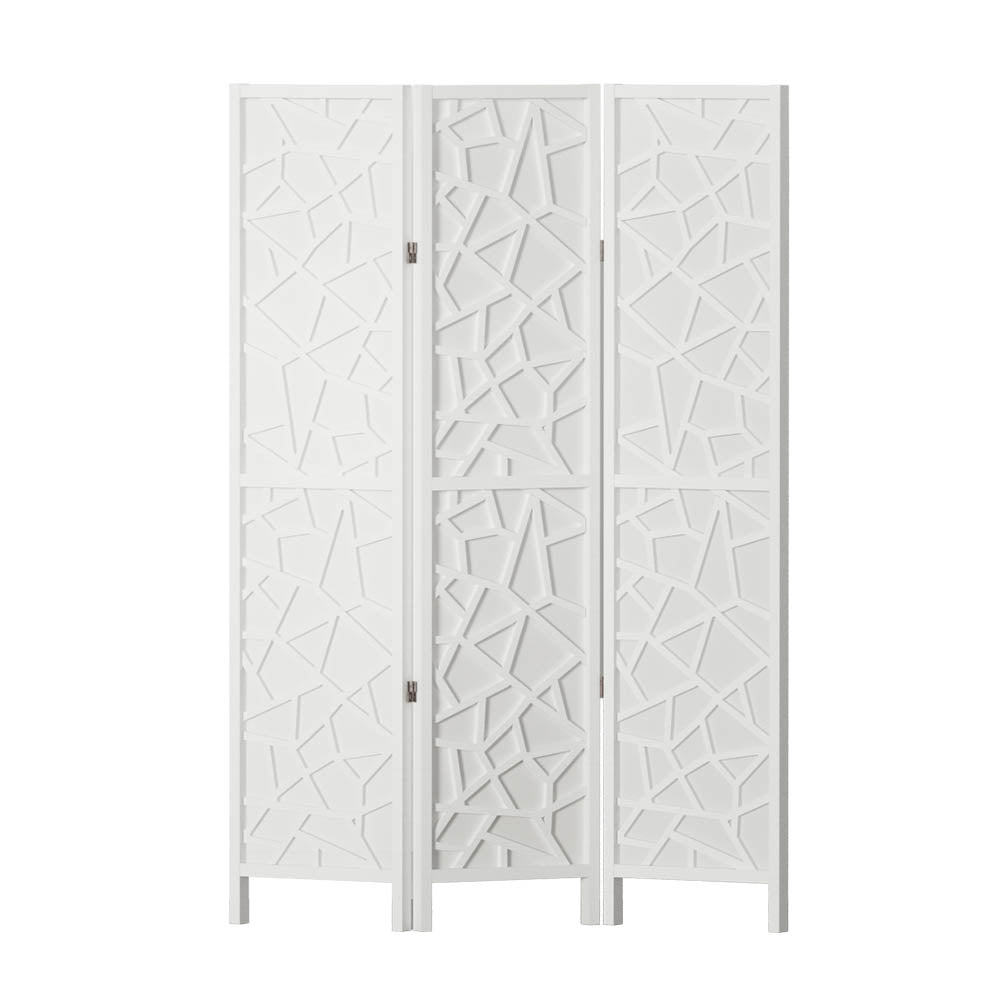 Artiss Clover Room Divider Stand with 3 Panels - White - Notbrand