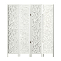 Artiss Clover Room Divider Stand with 4 Panels - White - Notbrand