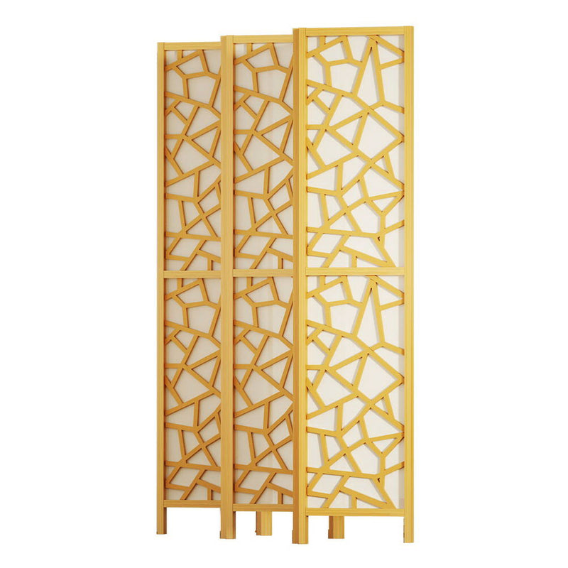 Artiss Clover Room Divider Stand with 6 Panels - Natural - Notbrand