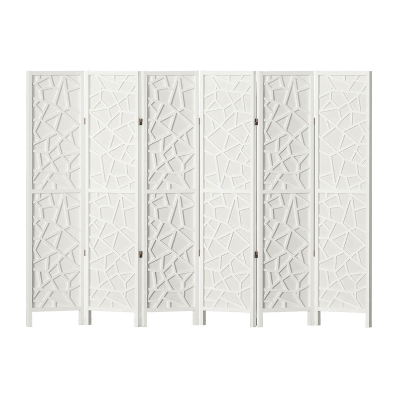 Artiss Clover Room Divider Stand with 6 Panels - White - Notbrand
