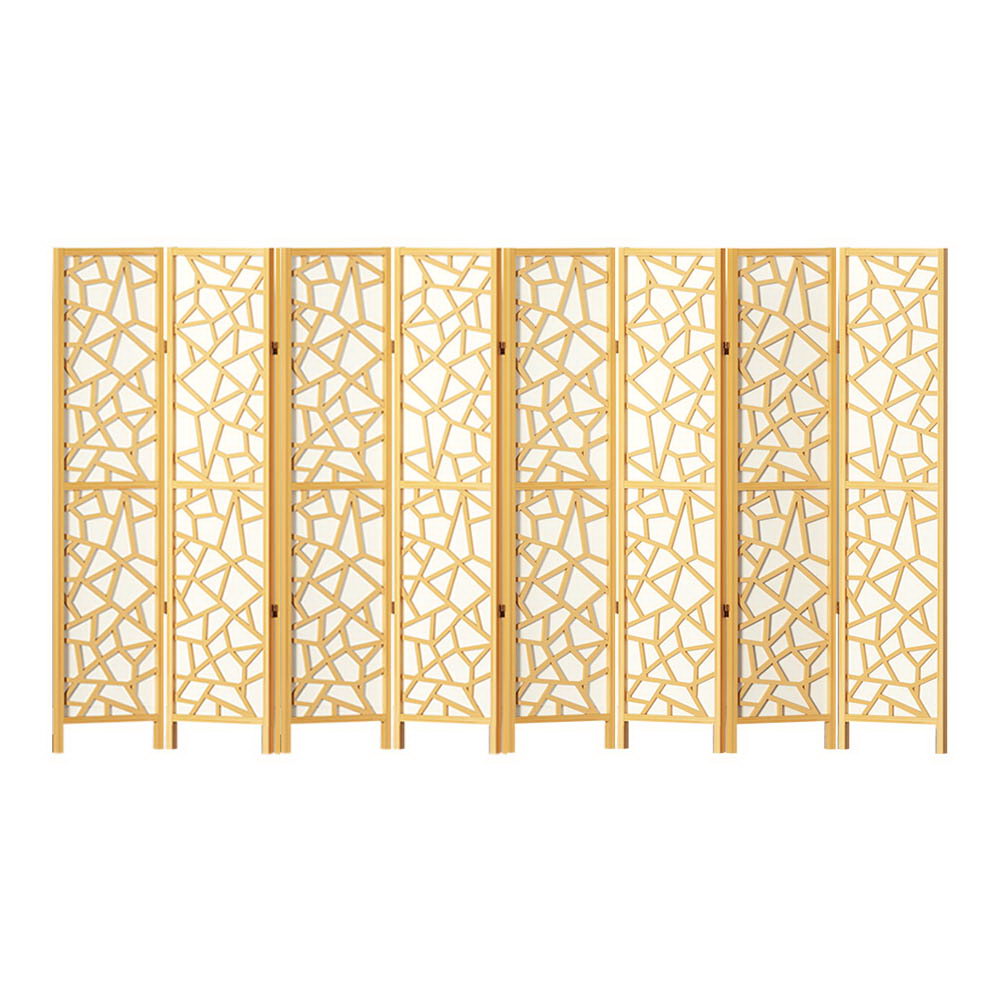 Artiss Clover Room Divider Stand with 8 Panels - Natural - Notbrand