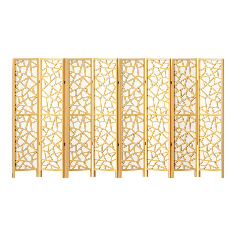 Artiss Clover Room Divider Stand with 8 Panels - Natural - Notbrand