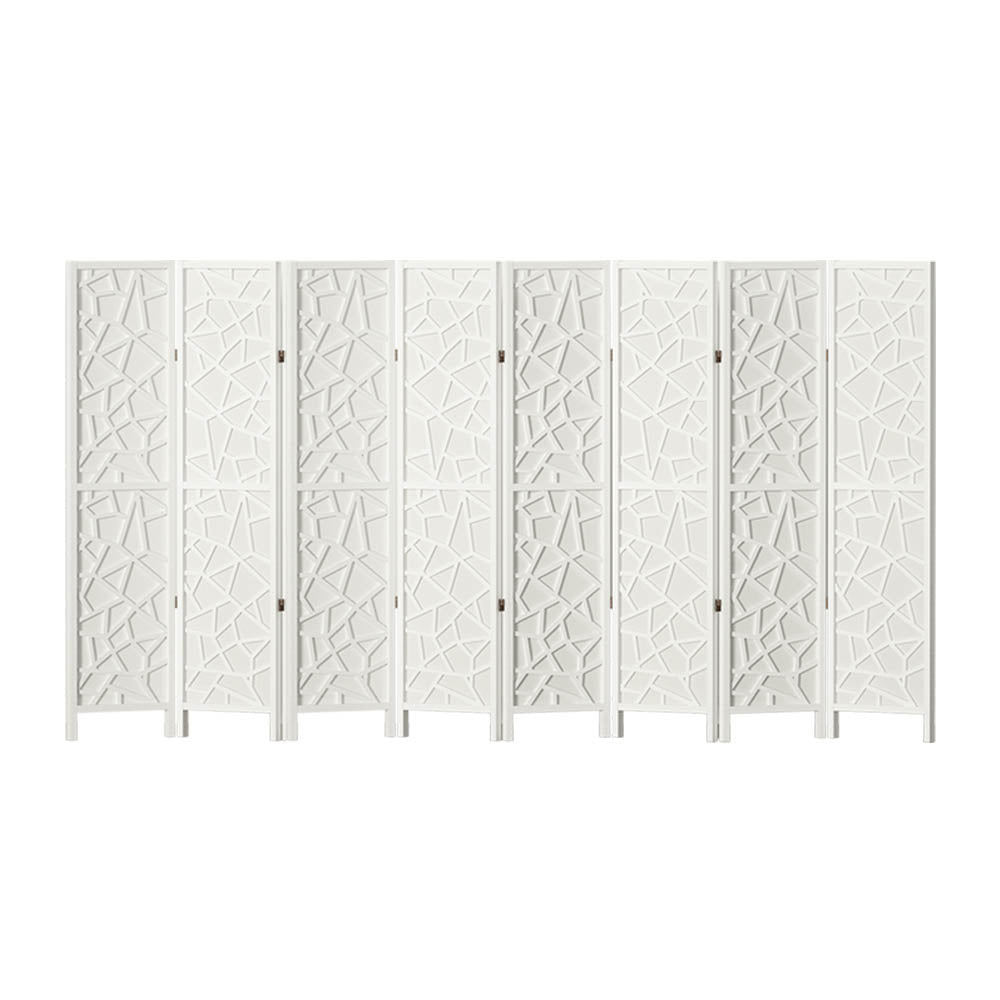 Artiss Clover Room Divider Stand with 8 Panels - White - Notbrand