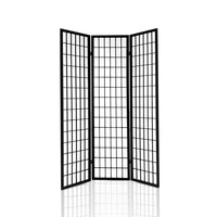 Anterus 3 Panel Wooden Room Divider - Black - Notbrand