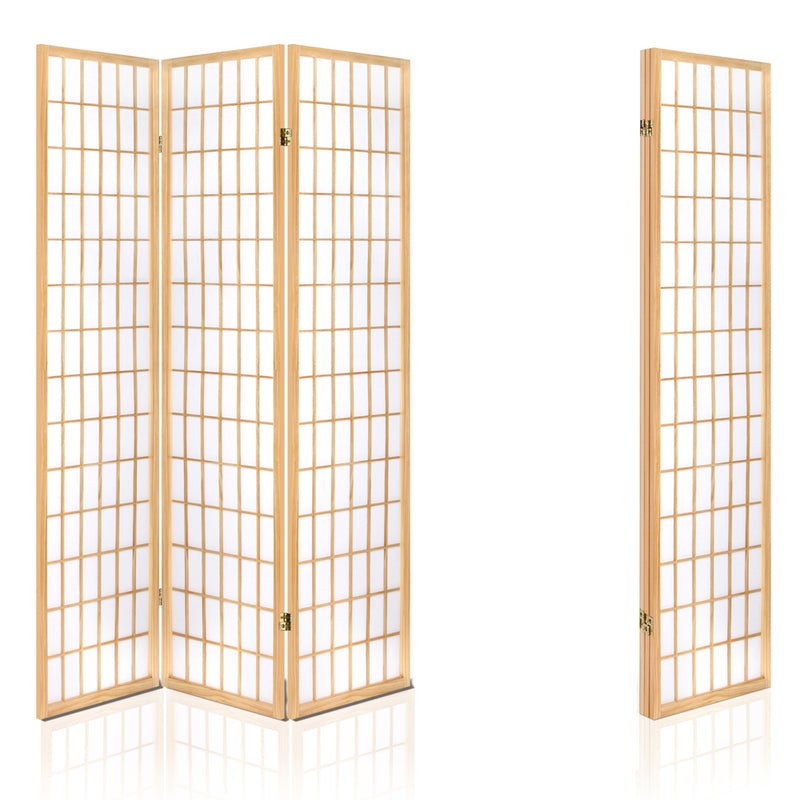 Anterus 3 Panel Wooden Room Divider - Natural - Notbrand