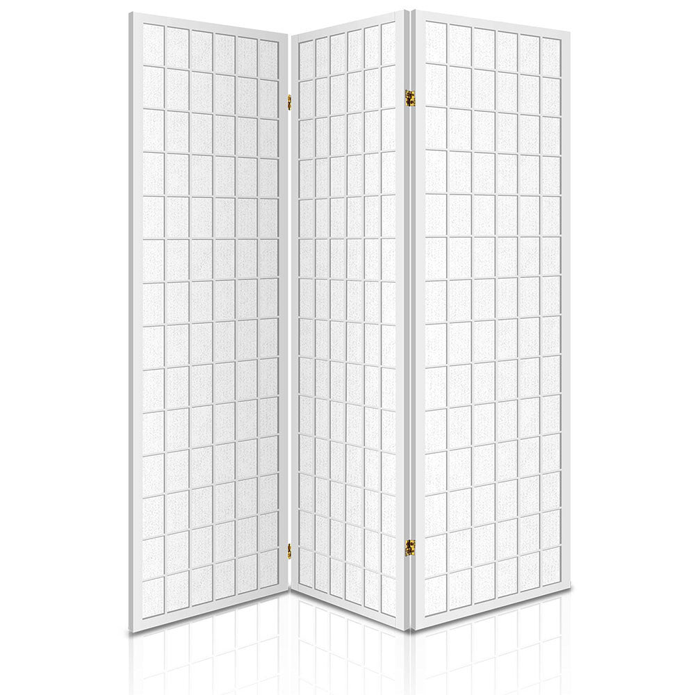 Renata 3 Panel Wooden Room Divider - White