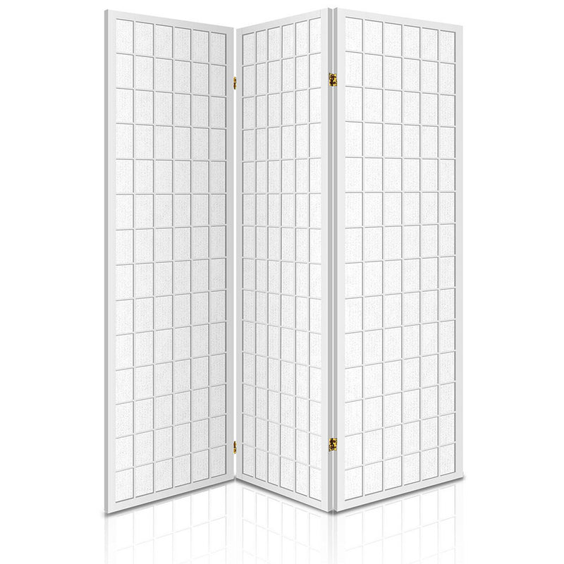 Renata 3 Panel Wooden Room Divider - White