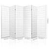 Renata 6 Panel Room Divider Privacy Screen Foldable Pine Wood Stand White - Notbrand