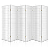 Renata 6 Panel Room Divider Privacy Screen Foldable Pine Wood Stand White - Notbrand