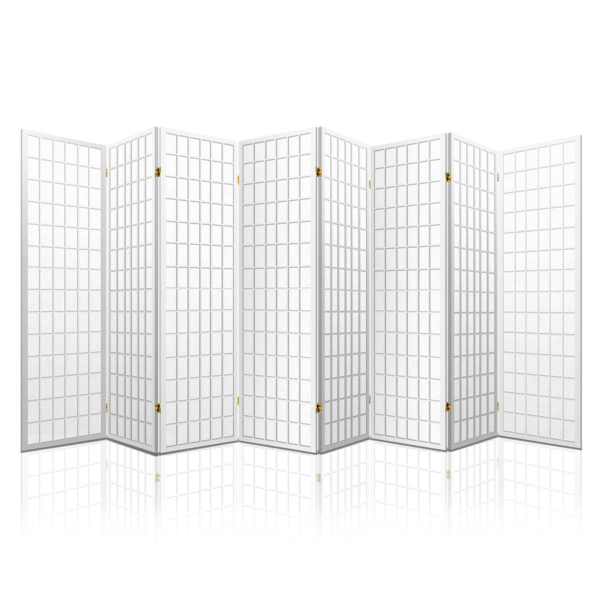 Renata 8 Panel Room Divider Privacy Screen Dividers Stand Oriental Vintage White