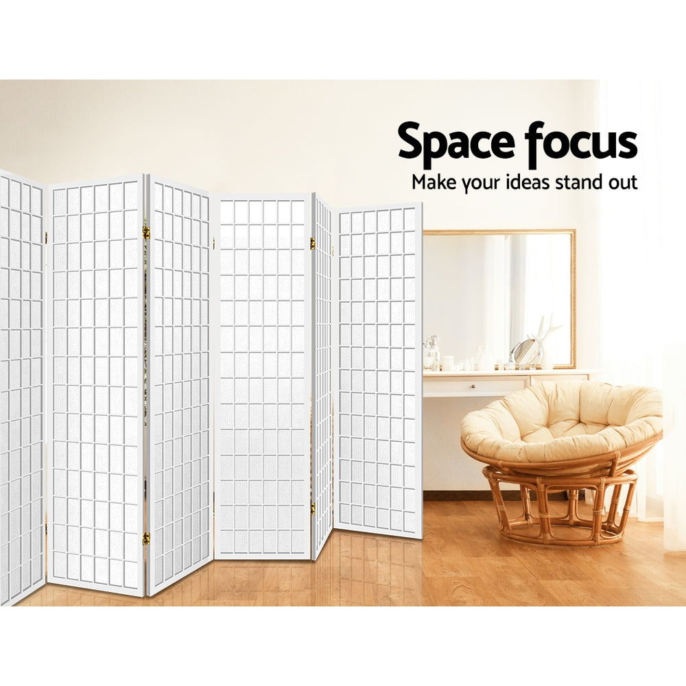 Renata 8 Panel Room Divider Privacy Screen Dividers Stand Oriental Vintage White - Notbrand