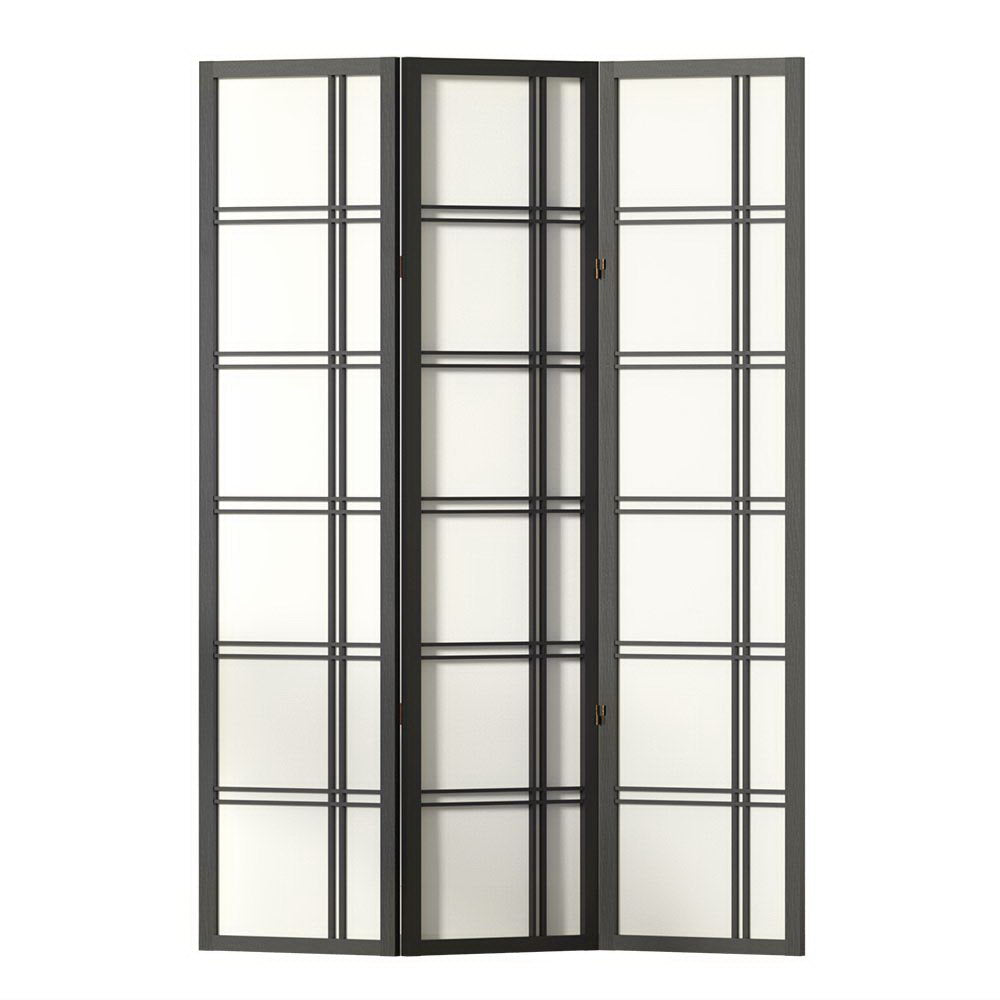 Artiss 3 Panel Room Divider in Wood - Nova Black - Notbrand