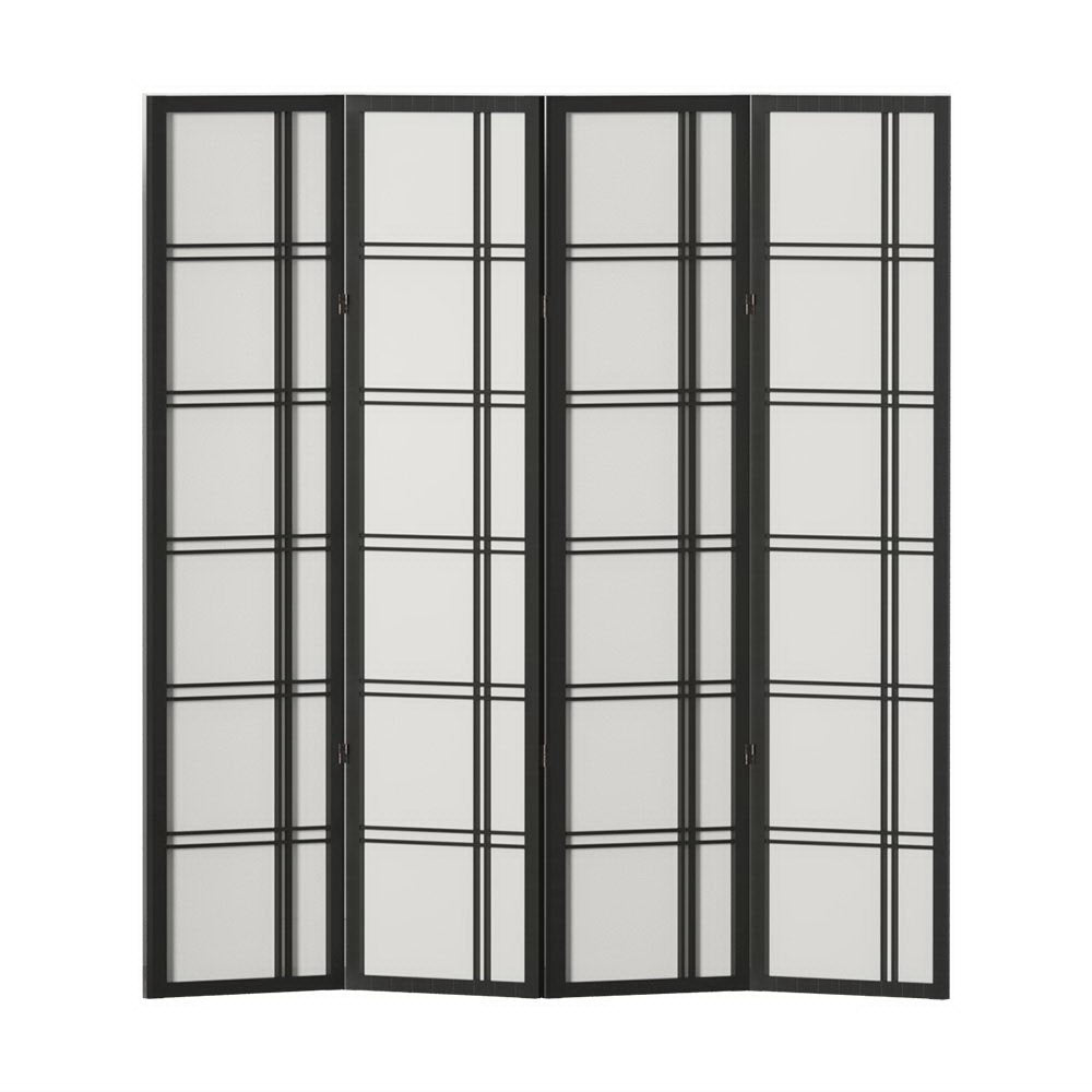 Artiss 4 Panel Room Divider in Wood - Nova Black - Notbrand