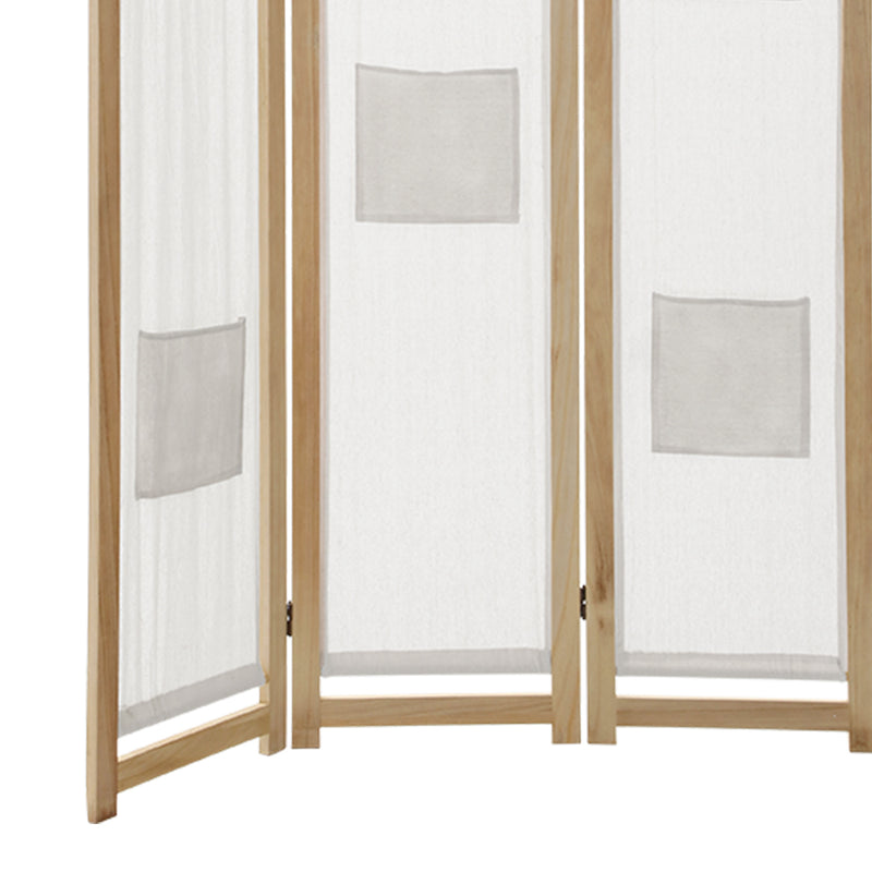 Eutychian 3 Panel Room Divider Privacy Screen - Natural White - Notbrand