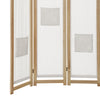 Eutychian 4 Panel Room Divider Privacy Screen - White Natural - Notbrand